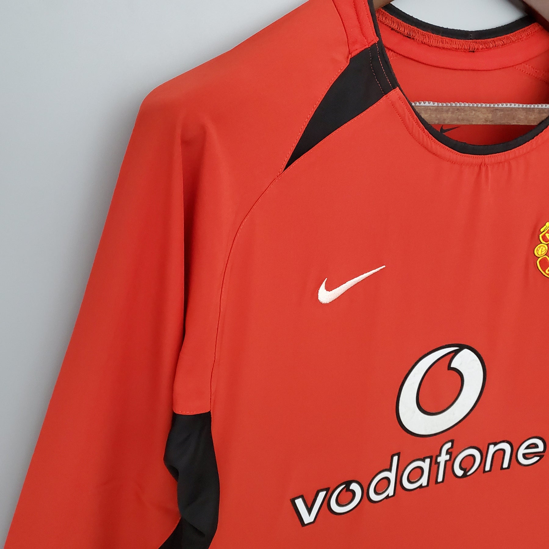 CAMISA RETRÔ MANCHESTER UNITED HOME MANGA LONGA 02/03