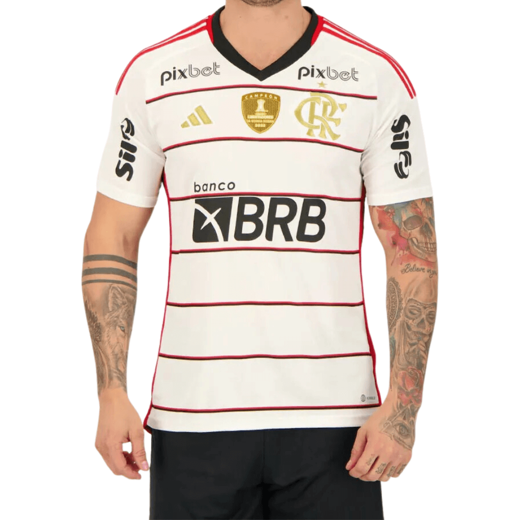 Camisa Masculina Flamengo II 2023/24 - Patrocínios + Patchs