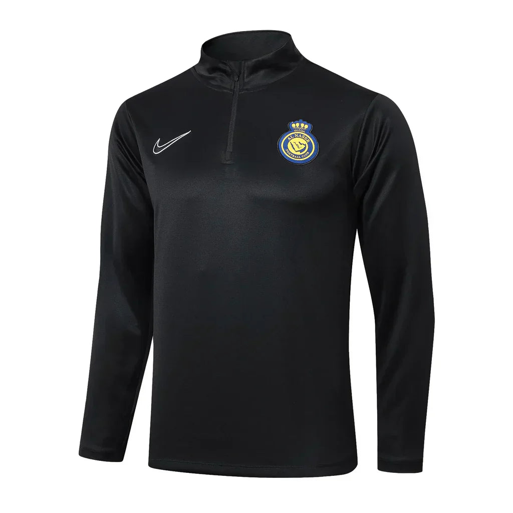 Conjunto Al Nassr Zíper Curto Treino Preto 2024/25