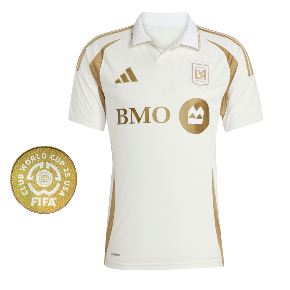CAMISA RESERVA II LOS ANGELES GALAXY MUNDIAL DE CLUBES 2025 BRANCA/DOURADA TORCEDOR MASCULINA