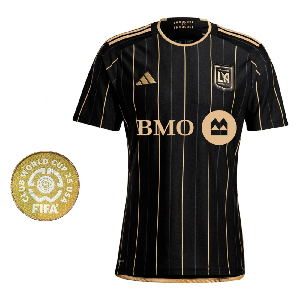 CAMISA TITULAR I LOS ANGELES GALAXY MUNDIAL DE CLUBES 2025 TORCEDOR MASCULINA PRETA