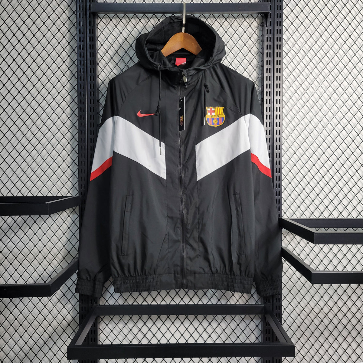 Jaqueta Corta Vento Barcelona 23/24 - Preto - JM sports
