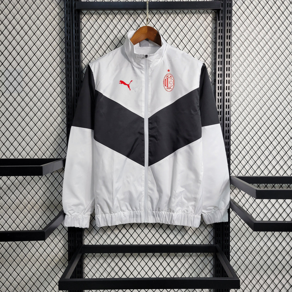 Jaqueta Corta Vento Milan 23/24 - Branco e Preto - JM sports