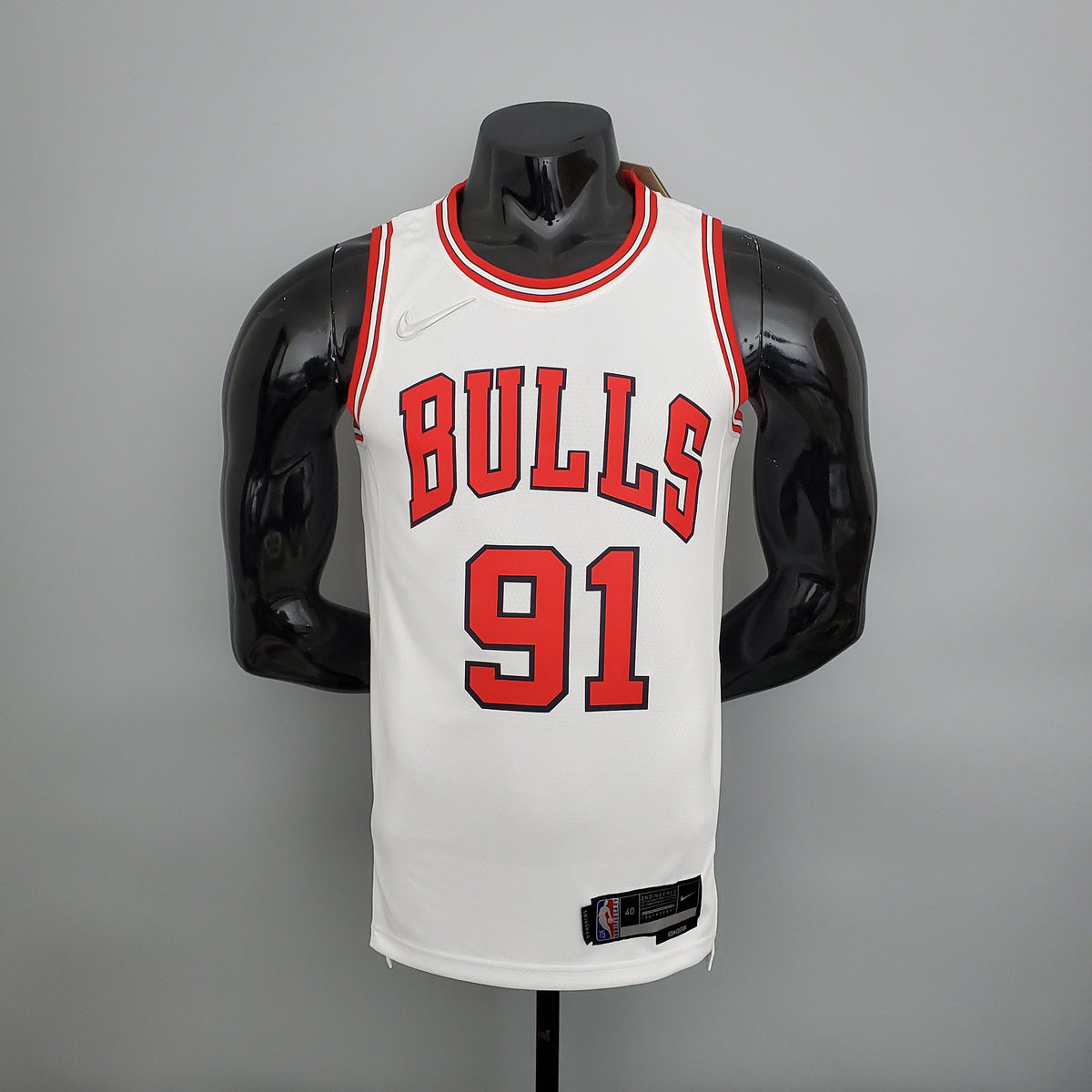 Camisa NBA Chicago Bulls #91 Rodman - 75° Aniversário White - JM sports