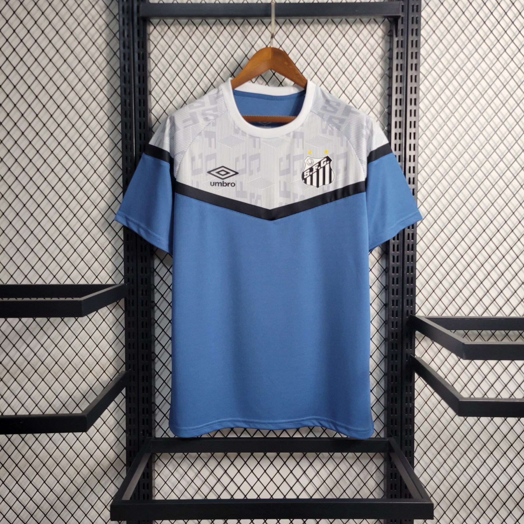 Camisa Santos Treino 23/24 - Umbro Torcedor Masculina - Branca e Azul - JM sports