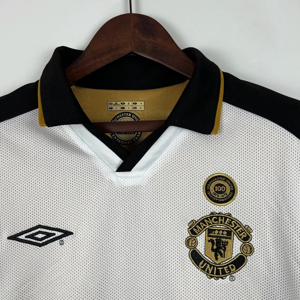 Camisa Masculina Retro Manchester United 100 anos Dupla Face 2002 - Torcedor