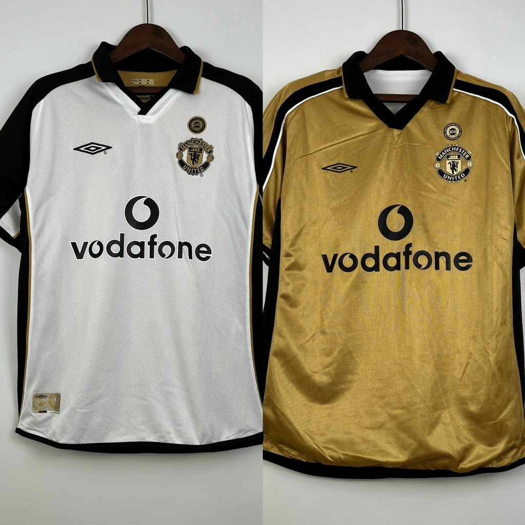Camisa Masculina Retro Manchester United 100 anos Dupla Face 2002 - Torcedor