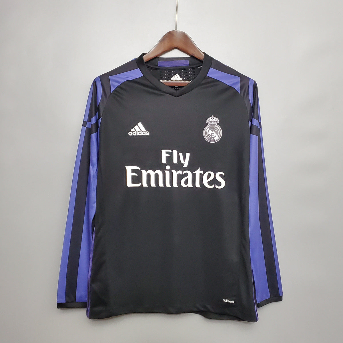 CAMISA REAL MADRID MANGA LONGA RETRÔ THIRD 16/17