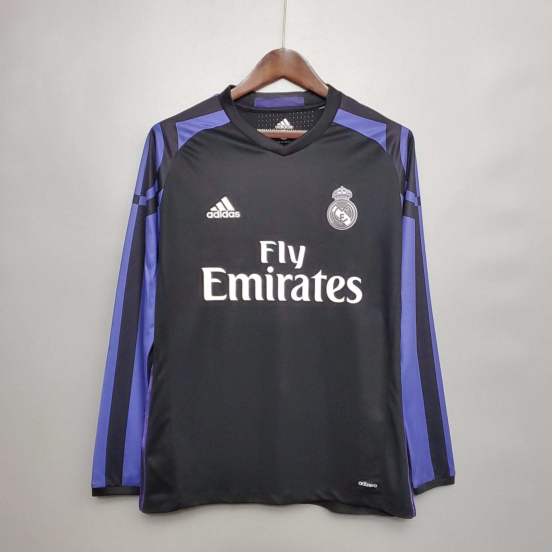 CAMISA REAL MADRID MANGA LONGA RETRÔ THIRD 16/17