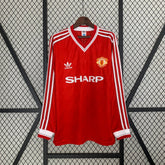 CAMISA RETRÔ MANCHESTER UNITED HOME MANGA LONGA 86/88