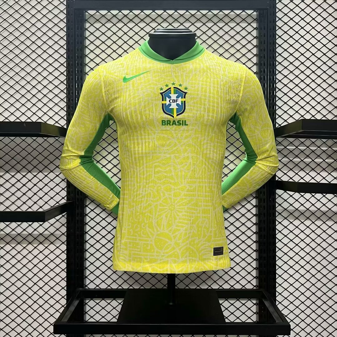 Camisa Brasil I Copa América 2024 Manga Longa Masculino - Versão Jogador