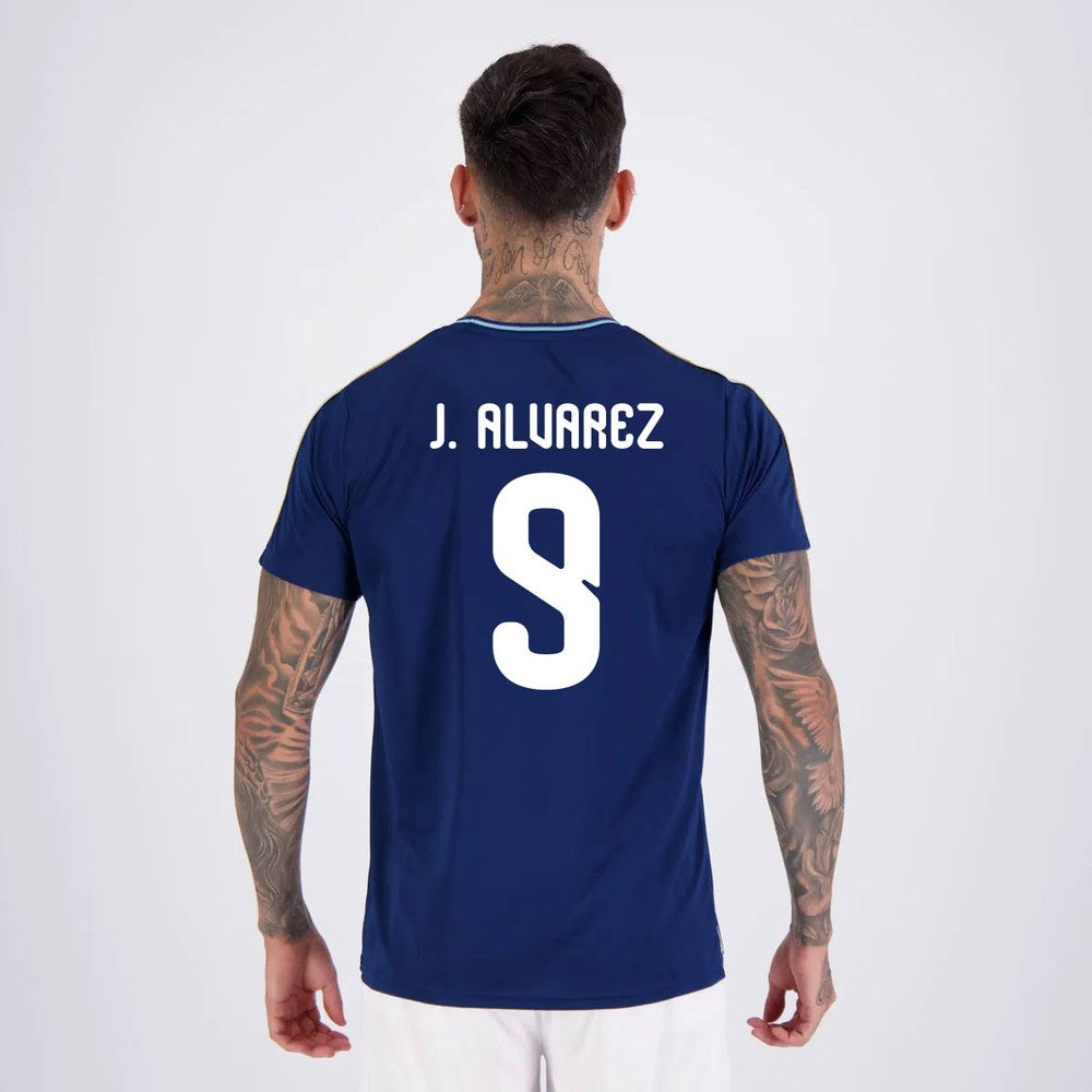 Camisa Argentina Tracks Marinho 9 J. Alvarez