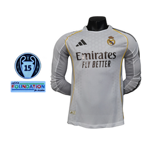 CAMISA REAL MADRID I TITULAR 2025/26 AUTHENTIC VERSÃO JOGADOR MANGA LONGA