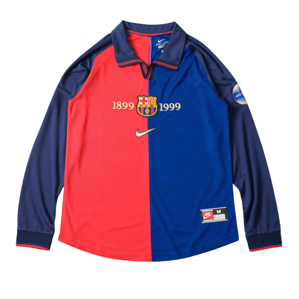 CAMISA RETRÔ BARCELONA HOME MANGA LONGA 100 ANOS