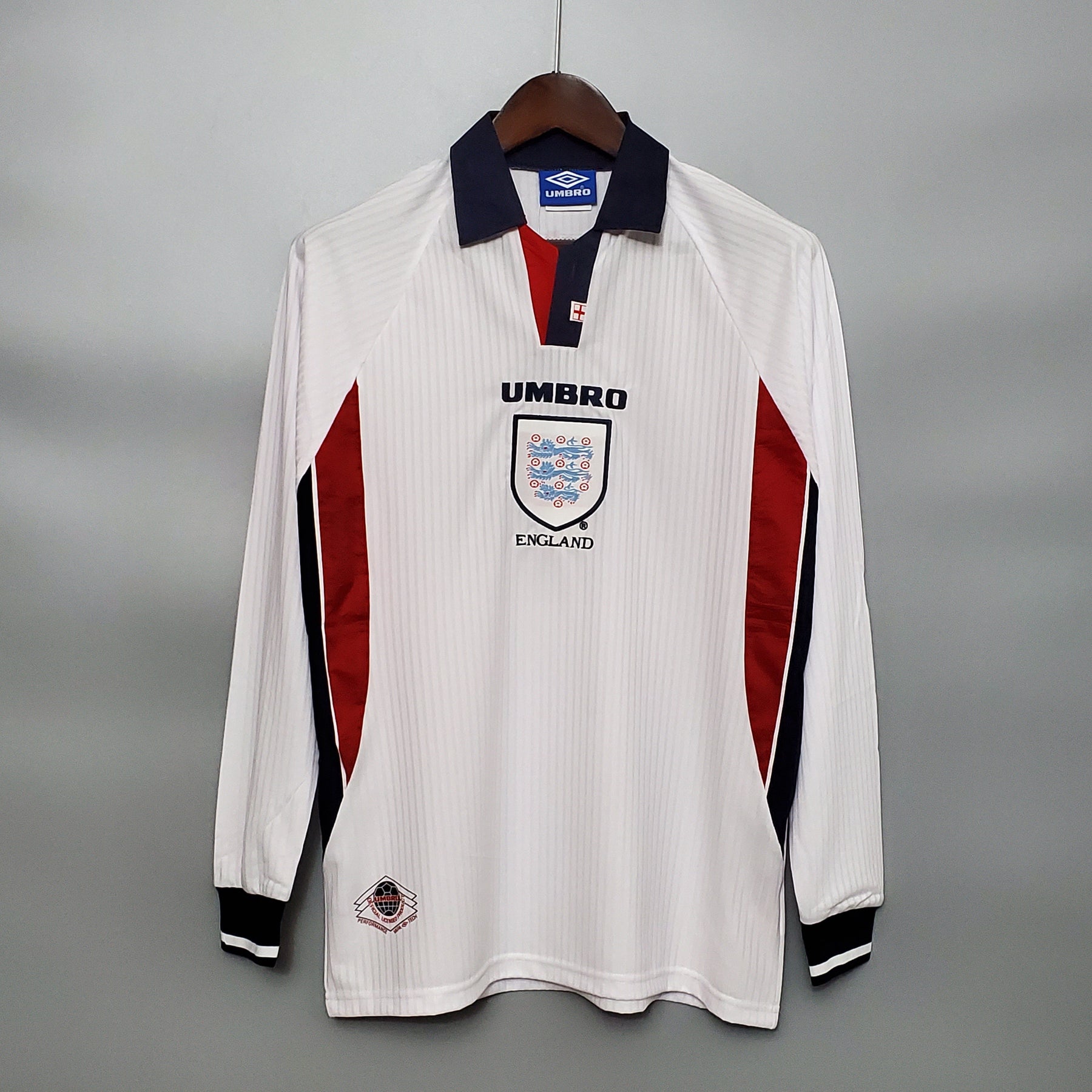 CAMISA RETRÔ INGLATERRA HOME MANGA LONGA 1998