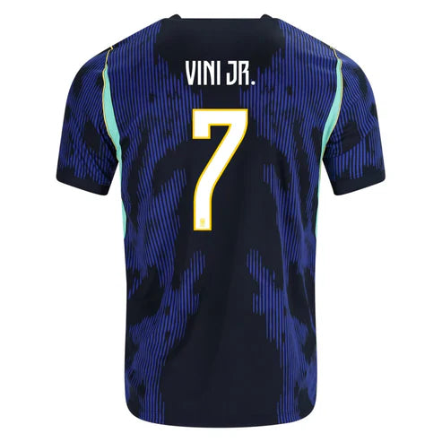 Camisa Brasil Away Azul - Vini Jr. #7 Copa do Mundo 2026 - Versão Torcedor