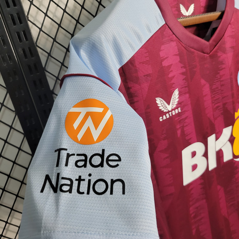 Camisa Aston Villa Home 23/24 Castore Torcedor Masculina - Lançamento - JM sports 