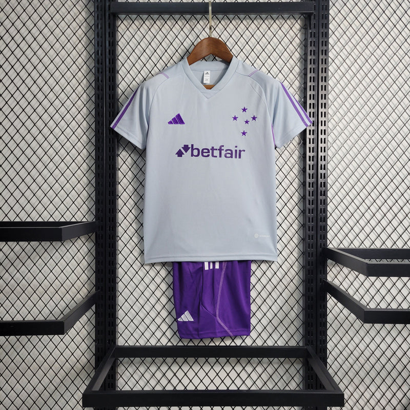 Kit Infantil Cruzeiro Treino 23/24 - Cinza - JM sports 