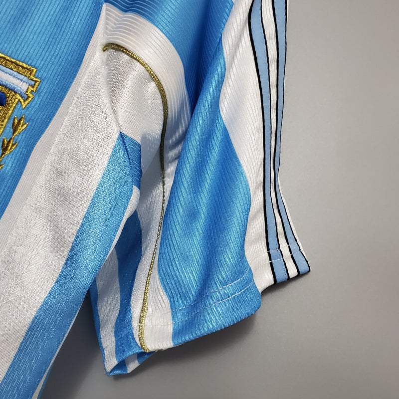 Camisa Argentina Titular 1998 - Versão Retro - JM sports 