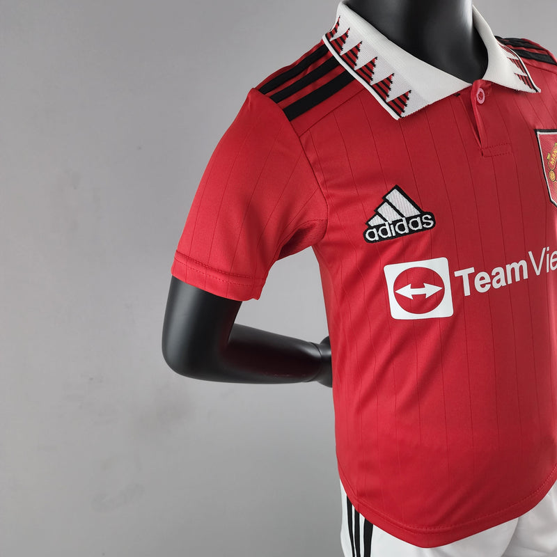 Kit Infantil Manchester United Titular 22/23 - JM sports 