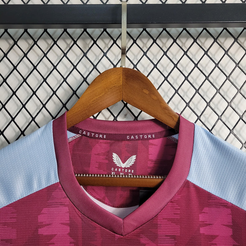 Camisa Aston Villa Home 23/24 Castore Torcedor Masculina - Lançamento - JM sports 