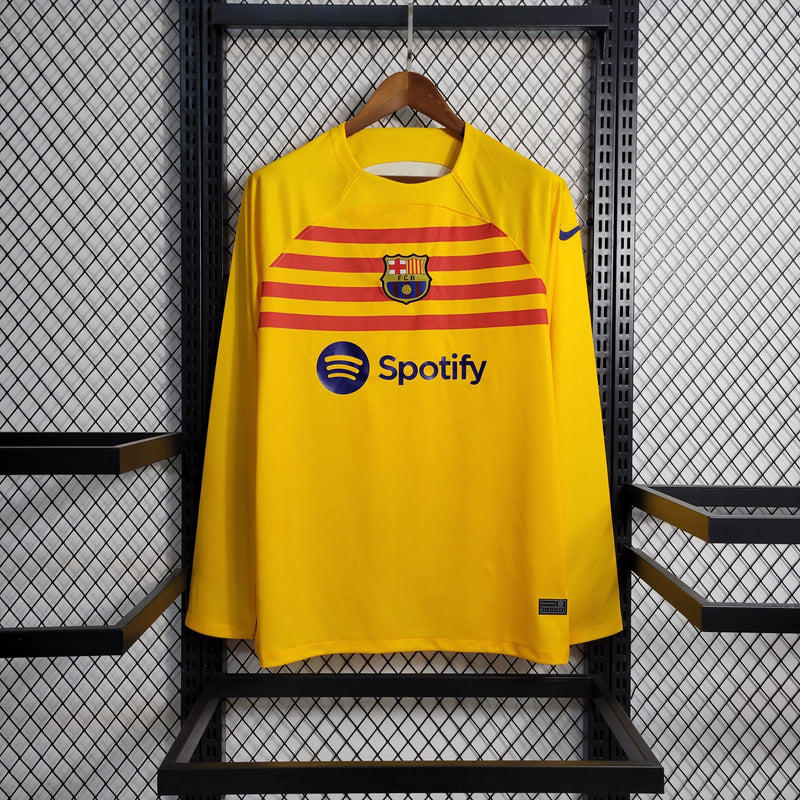 Camisa Barcelona 4 Manga comprida 23/24 - Versão Torcedor - JM sports 