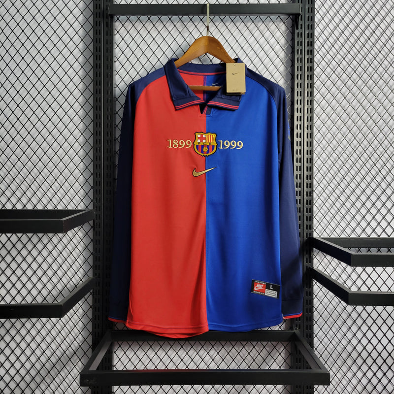 Camisa Barcelona Edição Comemorativa 100 Anos - Versão Retro Manga Comprida - JM sports 