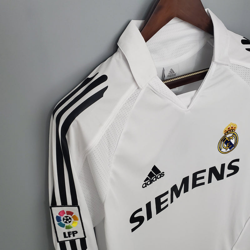 Camisa Real Madrid Titular 05/06 - Versão Retro Manga Comprida - JM sports 