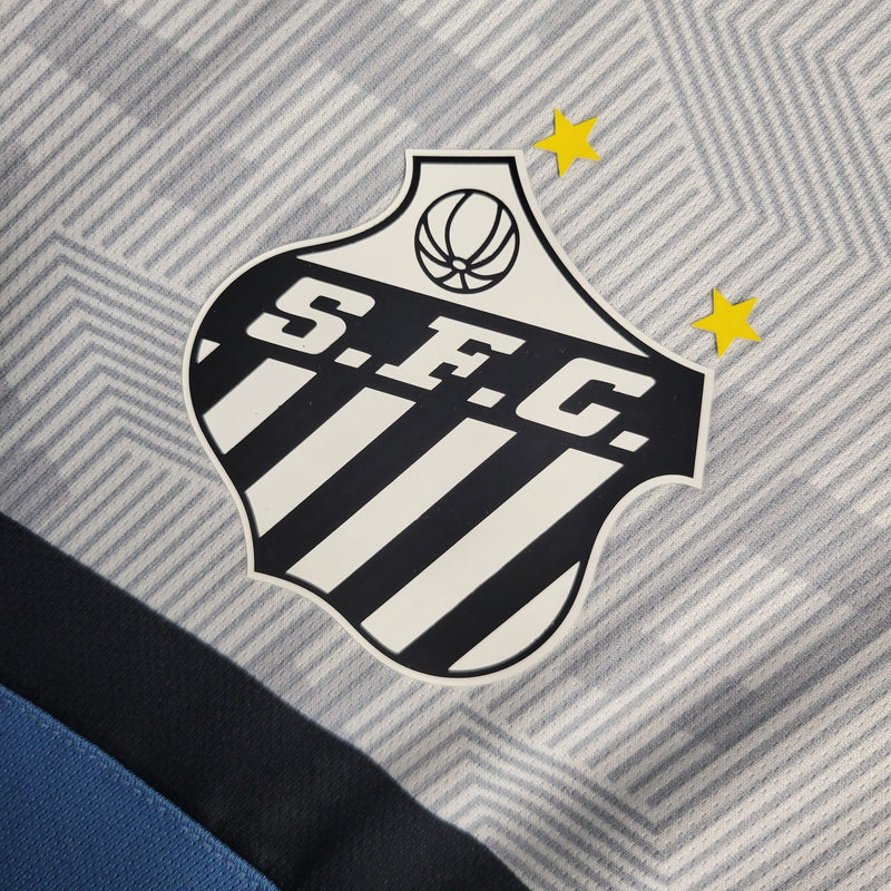 Camisa Santos Treino 23/24 - Umbro Torcedor Masculina - Branca e Azul - JM sports 