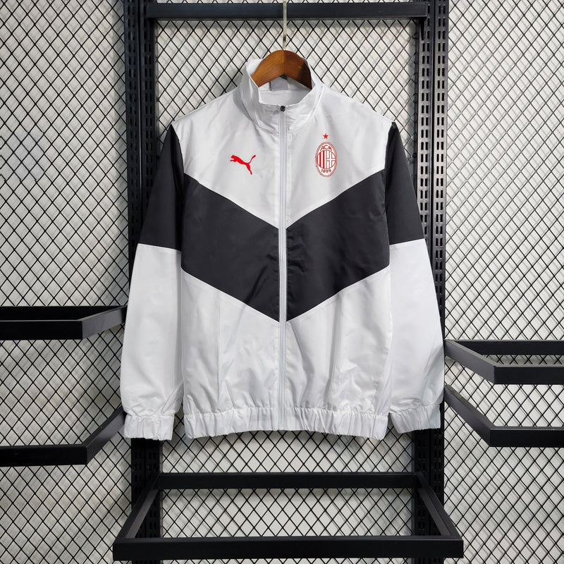 Jaqueta Corta Vento Milan 23/24 - Branco e Preto - JM sports 