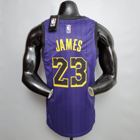 Camisa NBA Lakers #23 James Purple Stripe - 23/24