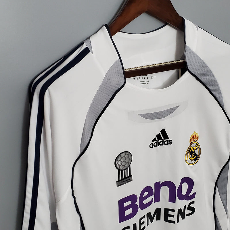 Camisa Real Madrid Titular 06/07 - Versão Retro Manga Comprida - JM sports 