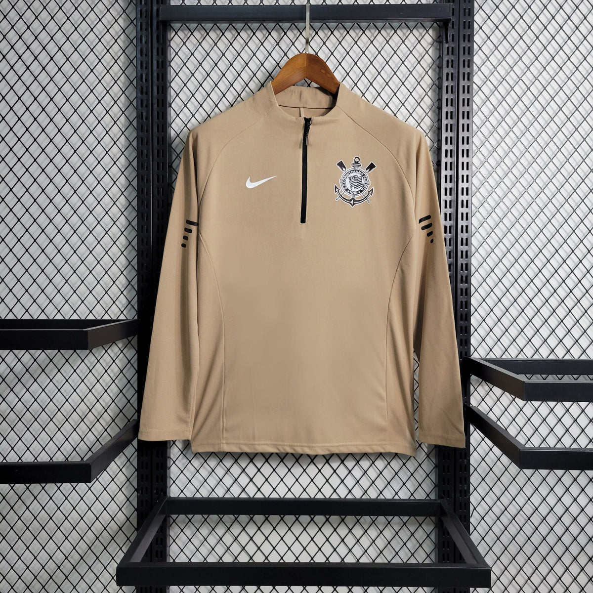 Jaqueta Corta Vento Branco Corinthians 23/24 Bege - JM sports 