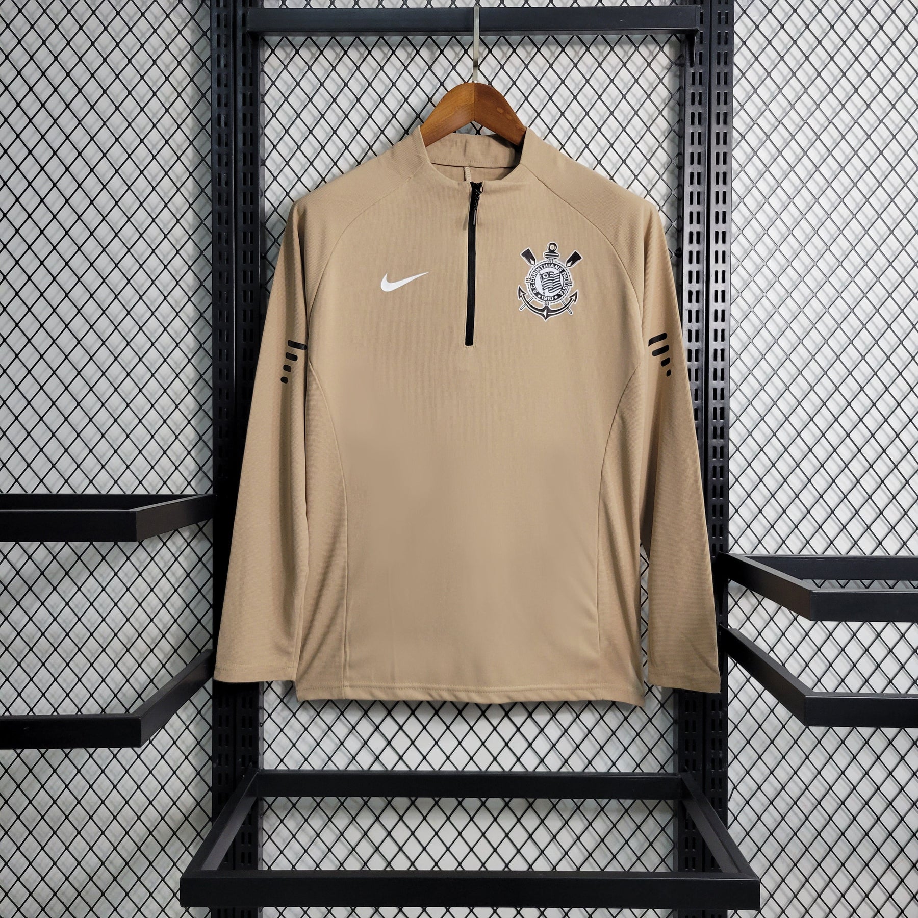 Jaqueta Corta Vento Branco Corinthians 23/24 Bege - JM sports 