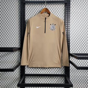 Jaqueta Corta Vento Branco Corinthians 23/24 Bege - JM sports 