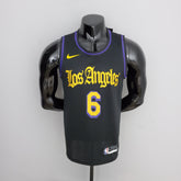 Camisa NBA Lakers #6 James Latin Black 75° Aniversário- 23/24 - JM sports 