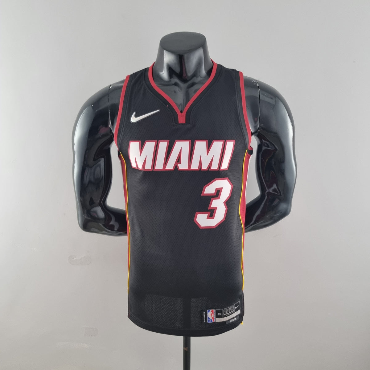 Camisa NBA Miami Heat #3 Wade - 75° Aniversário Black - JM sports 