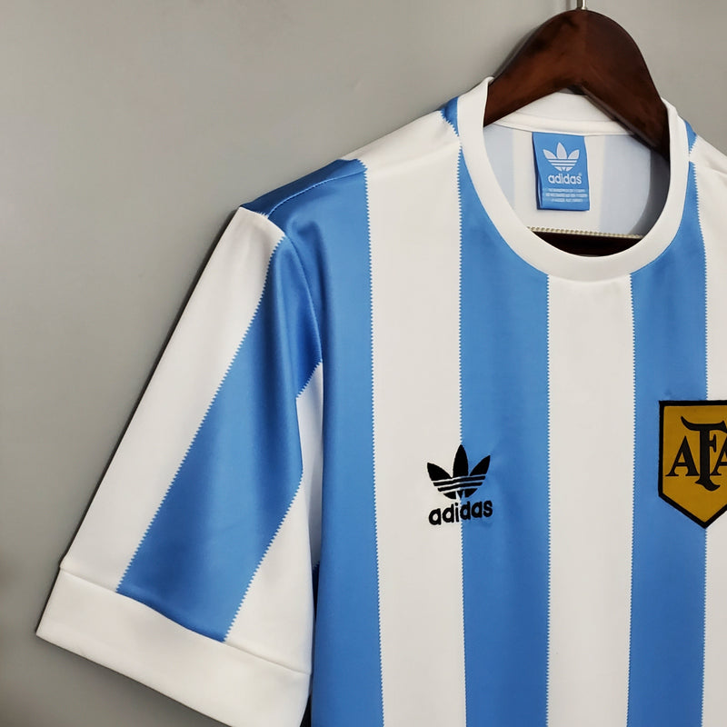 Camisa Argentina Titular 1978 - Versão Retro - JM sports 