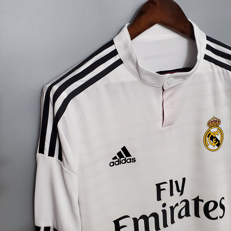 Camisa Real Madrid Titular 14/15 - Versão Retro Manga Comprida - JM sports 