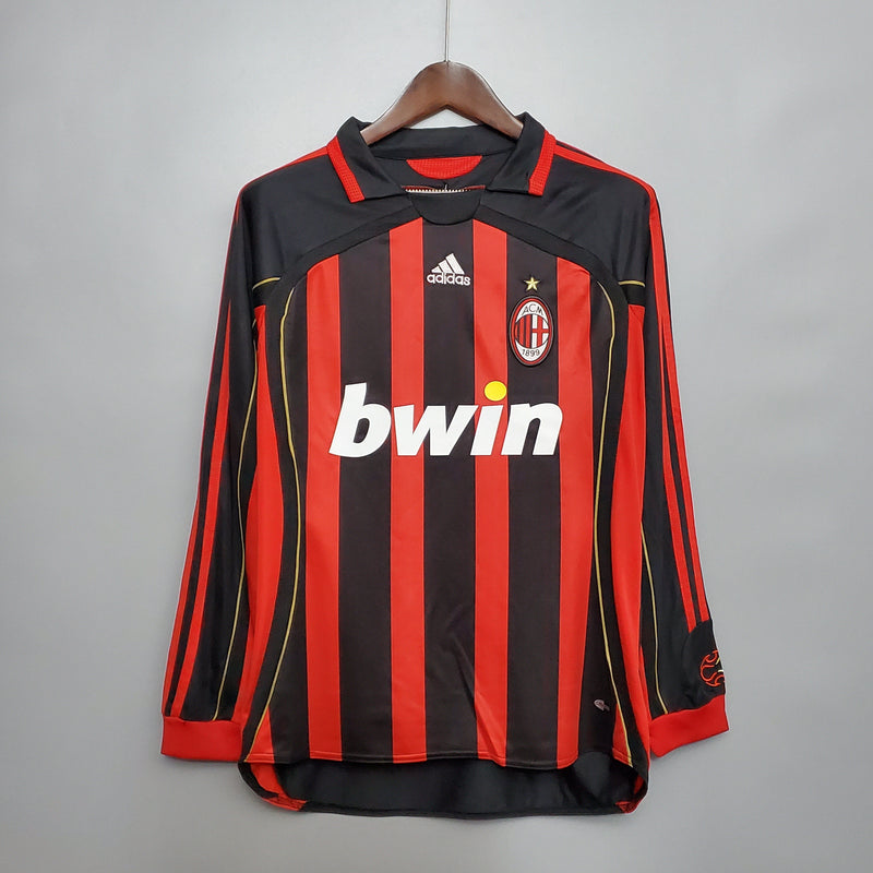Camisa Milan Titular 06/07 - Versão Retro Manga Comprida - JM sports 