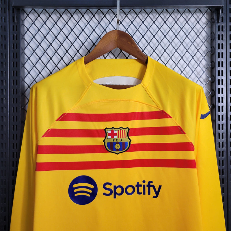 Camisa Barcelona 4 Manga comprida 23/24 - Versão Torcedor - JM sports 