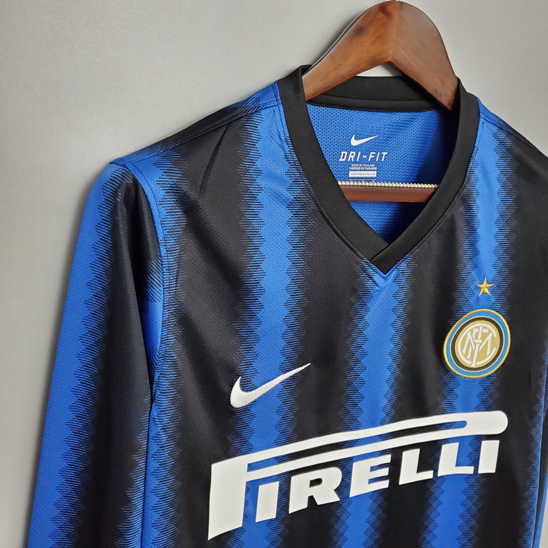 Camisa Inter de Milão Titular 10/11 - Versão Retro Manga Comprida - JM sports 