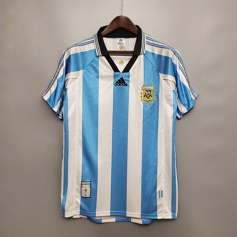 Camisa Argentina Titular 1998 - Versão Retro - JM sports 