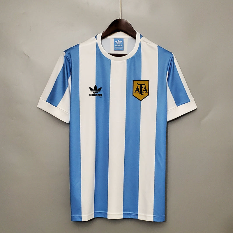 Camisa Argentina Titular 1978 - Versão Retro - JM sports 