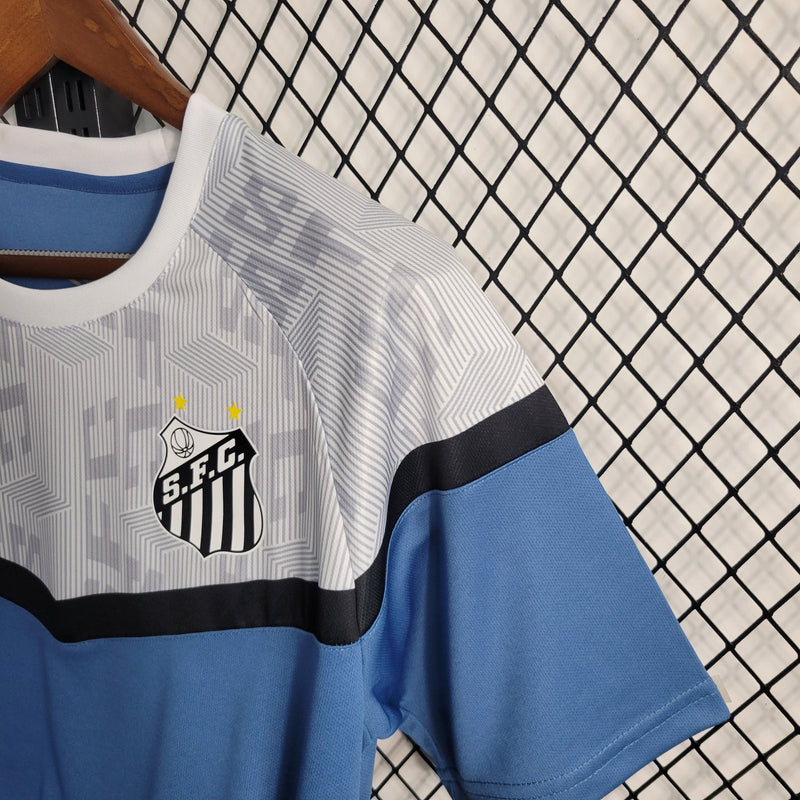 Camisa Santos Treino 23/24 - Umbro Torcedor Masculina - Branca e Azul - JM sports 