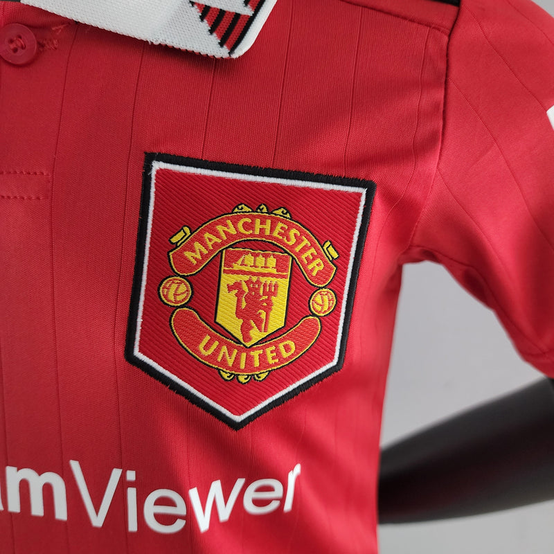 Kit Infantil Manchester United Titular 22/23 - JM sports 